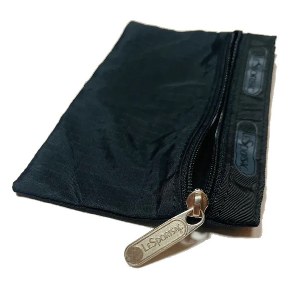 LeSportsac black mesh zip phone/wallet pouch cosmetic bag 4.5 by 7in - Picture 2 of 14